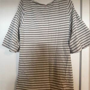 Free People Gray and White Striped Mini Dress